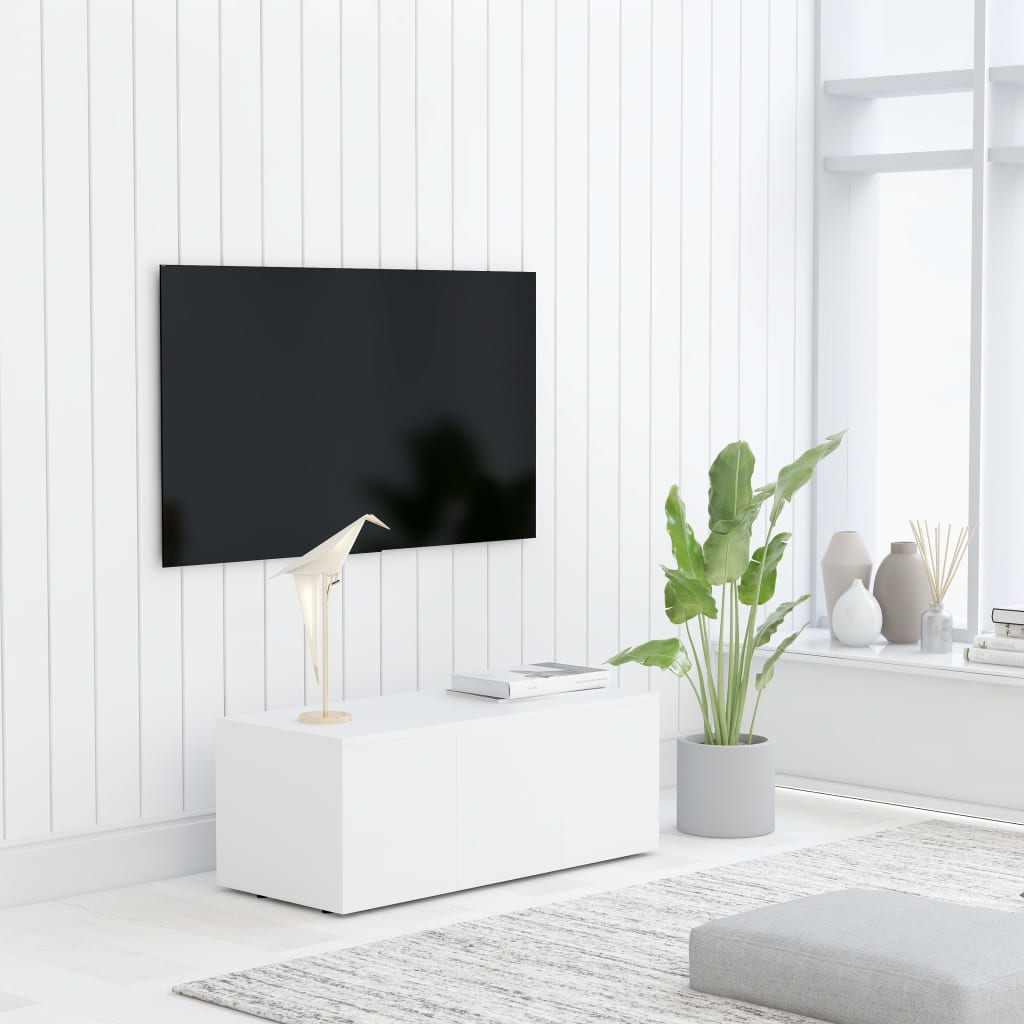 vidaXL TV-taso valkoinen 80x34x30 cm lastulevy