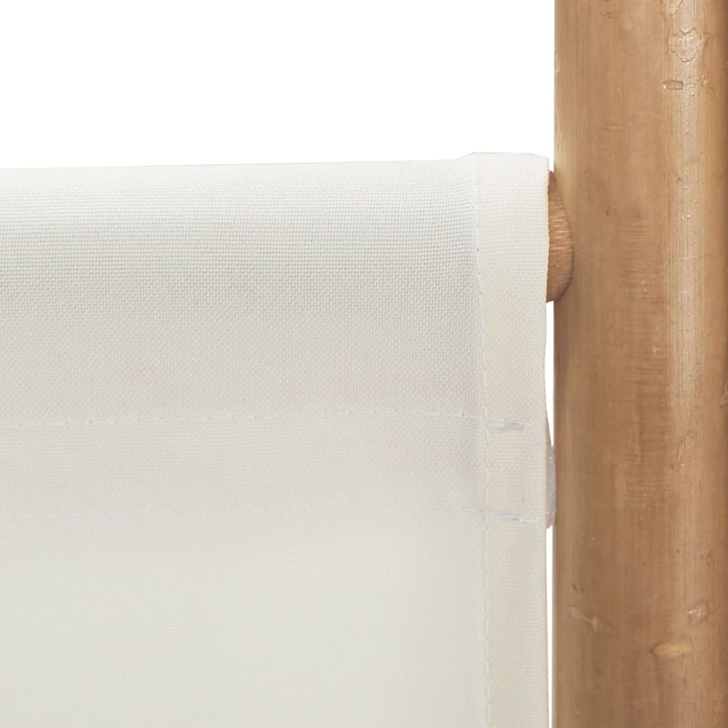 vidaXL Kokoontaitettava tilanjakaja 3 paneelia 120 cm bambu ja kangas