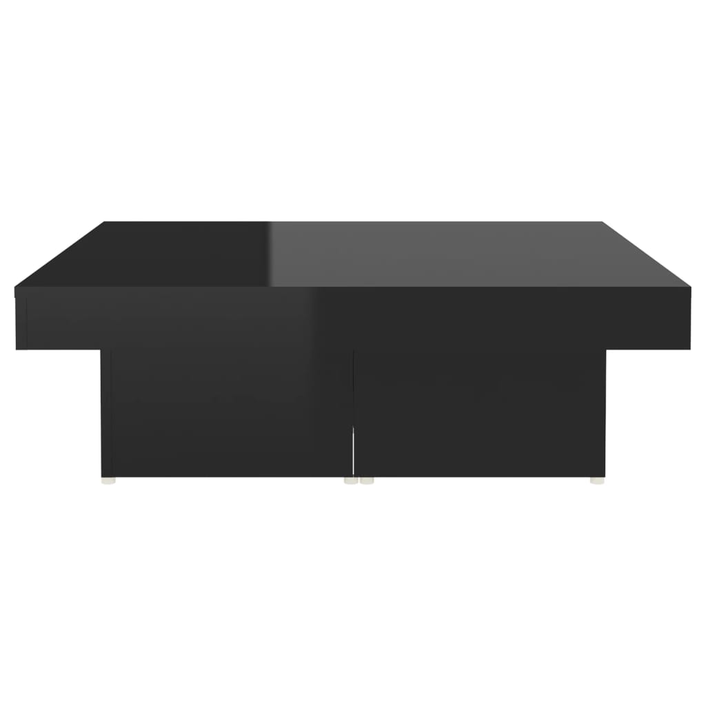 vidaXL Sohvapöytä korkeakiilto musta 90x90x28 cm lastulevy