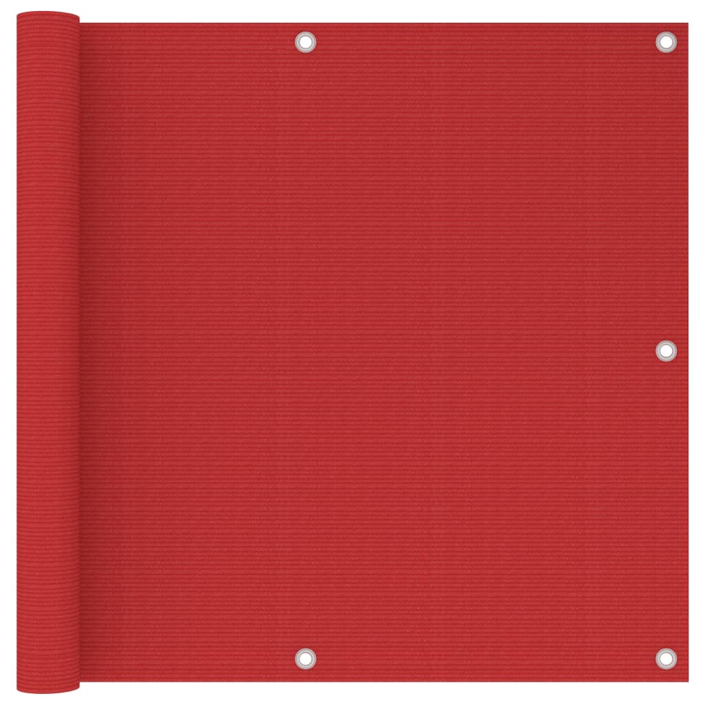 vidaXL Parvekkeen suoja punainen 90x500 cm HDPE