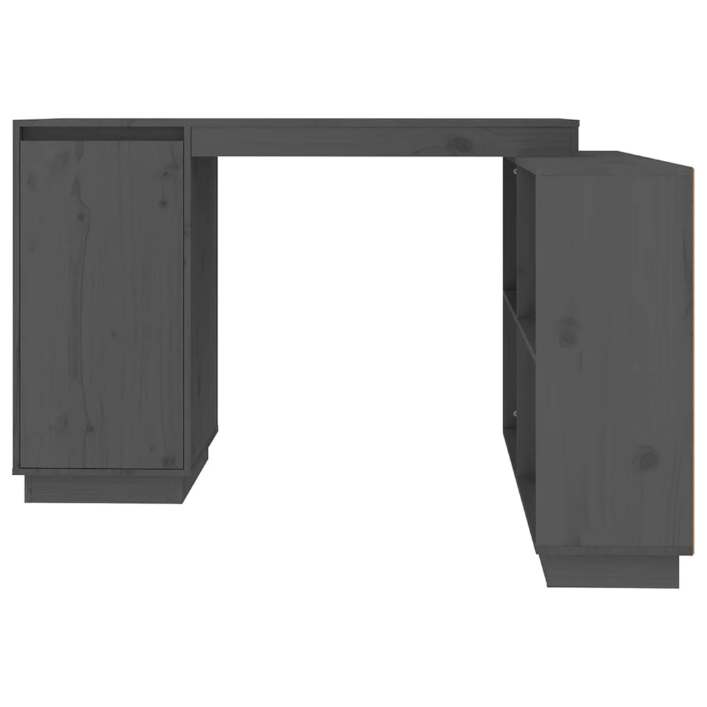 vidaXL Työpöytä harmaa 110x50x75 cm täysi mänty