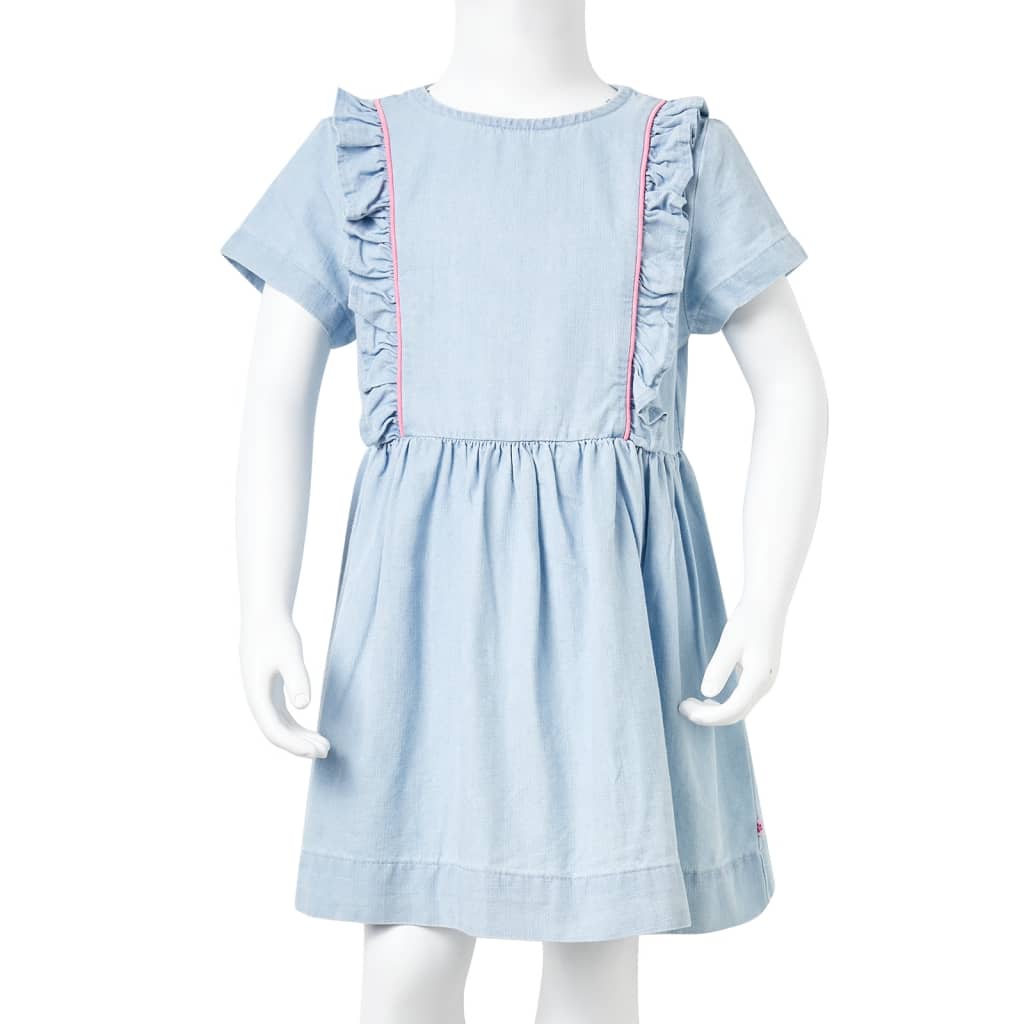 Lasten mekko röyhelöillä pehmeä sininen 92