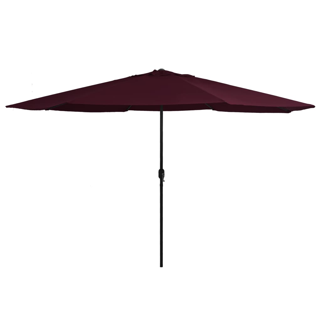 vidaXL Aurinkovarjo metallirunko 400 cm viininpunainen