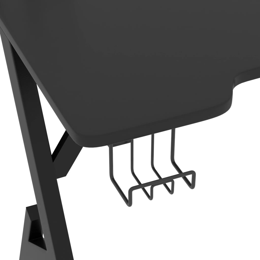 vidaXL Pelipöytä Y-muotoisilla jaloilla musta 90x60x75 cm