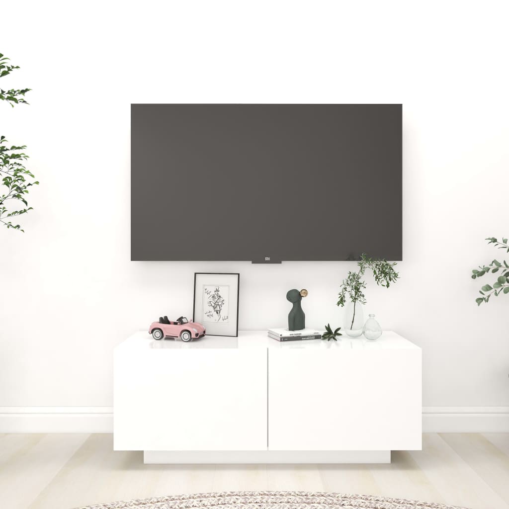 vidaXL TV-taso valkoinen 100x35x40 cm lastulevy