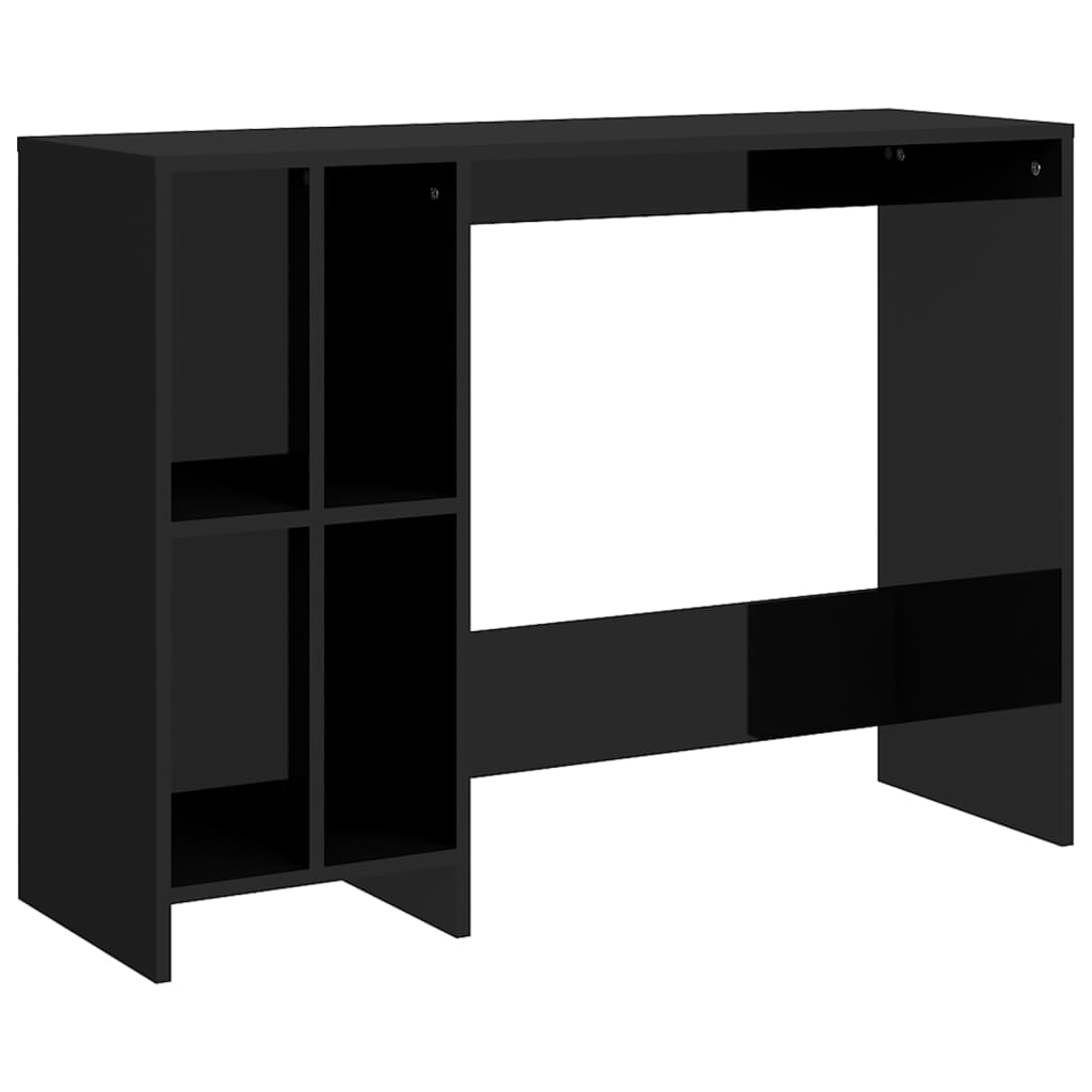vidaXL Työpöytä korkeakiilto musta 102,5x35x75 cm lastulevy