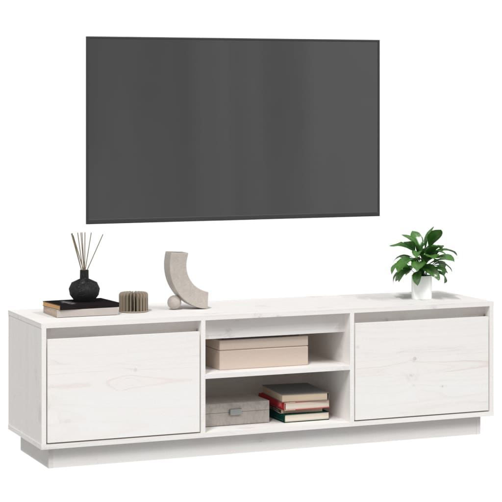vidaXL TV-taso valkoinen 140x35x40 cm täysi mänty