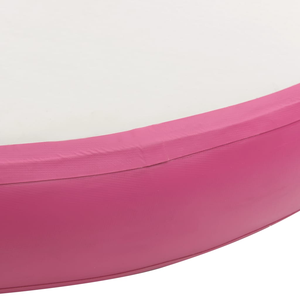 vidaXL Täytettävä voimistelumatto pumpulla 100x100x20 cm PVC pinkki