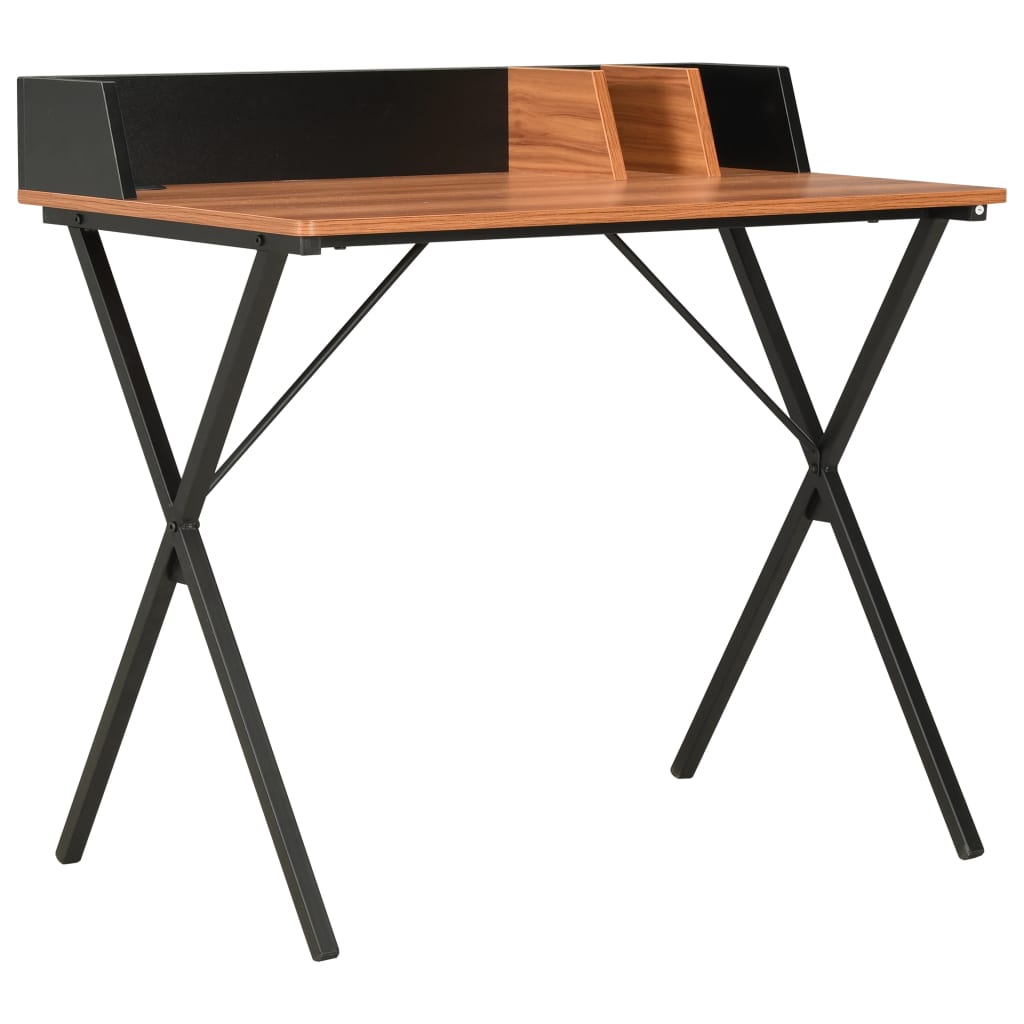 vidaXL Työpöytä musta ja ruskea 80x50x84 cm