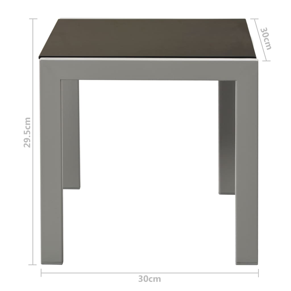 vidaXL Aurinkotuolit 2 kpl ja pöytä teräs ja tekstiili musta