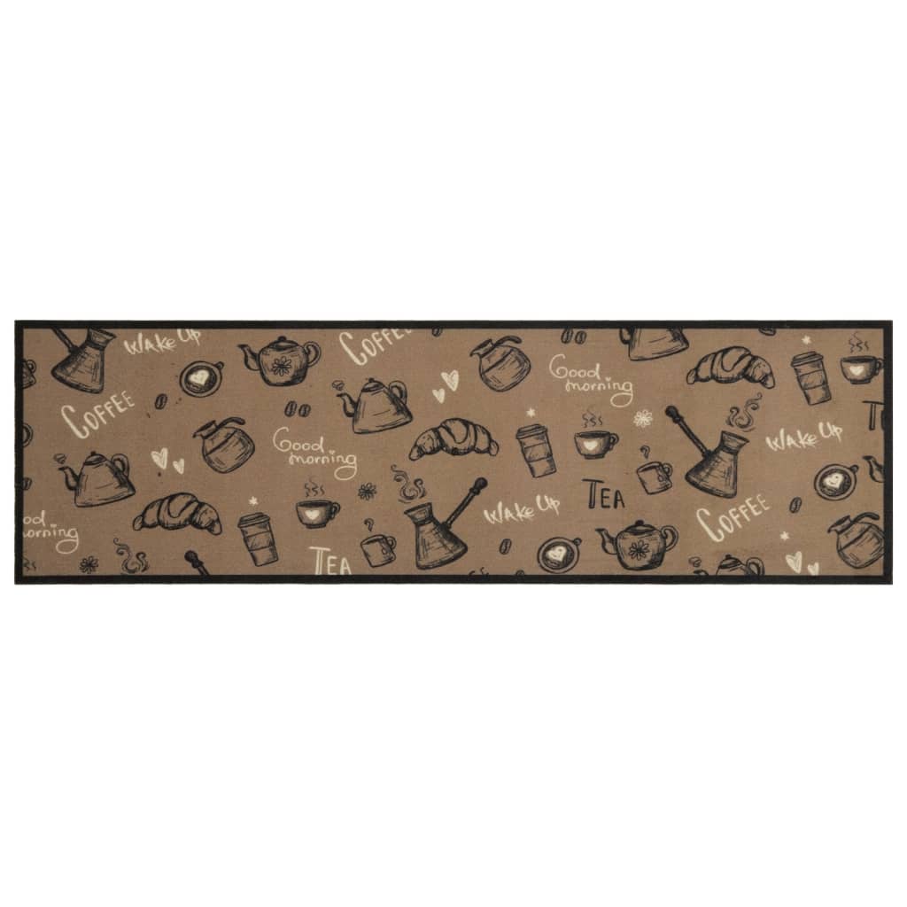 vidaXL Keittiön pestävä matto Morning ruskea 45x150 cm sametti