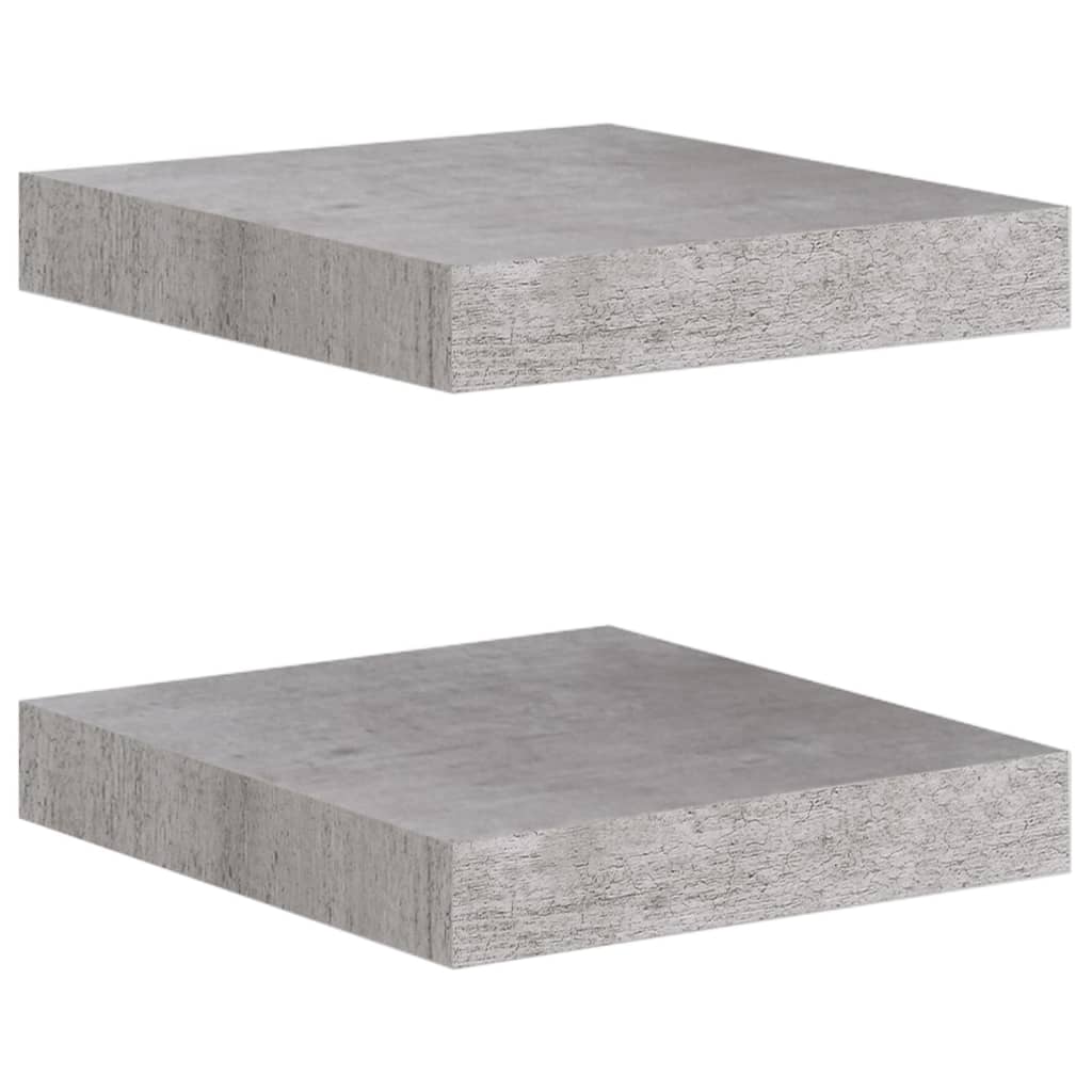 vidaXL Kelluvat seinähyllyt 2 kpl betoninharmaa 23x23,5x3,8 cm MDF