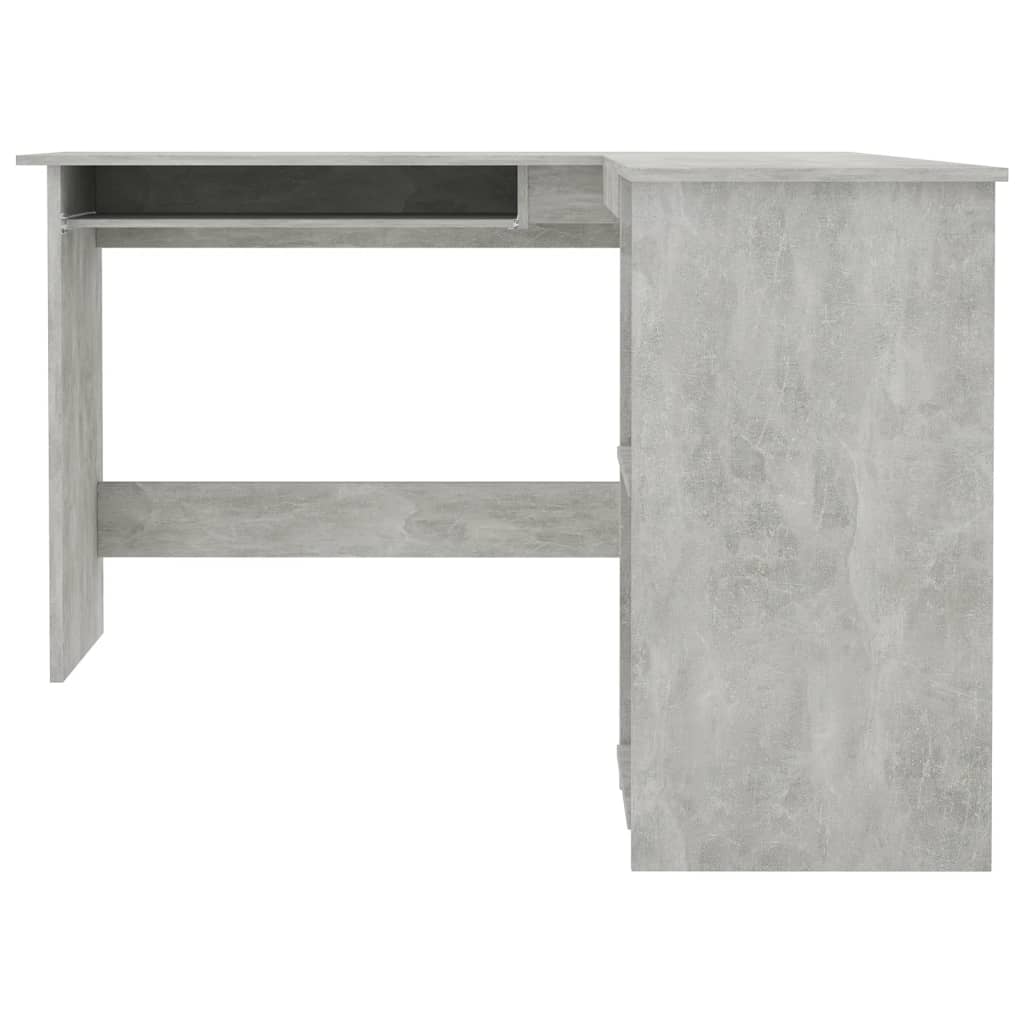 vidaXL L-muotoinen kulmapöytä betoninharmaa 120x140x75 cm lastulevy