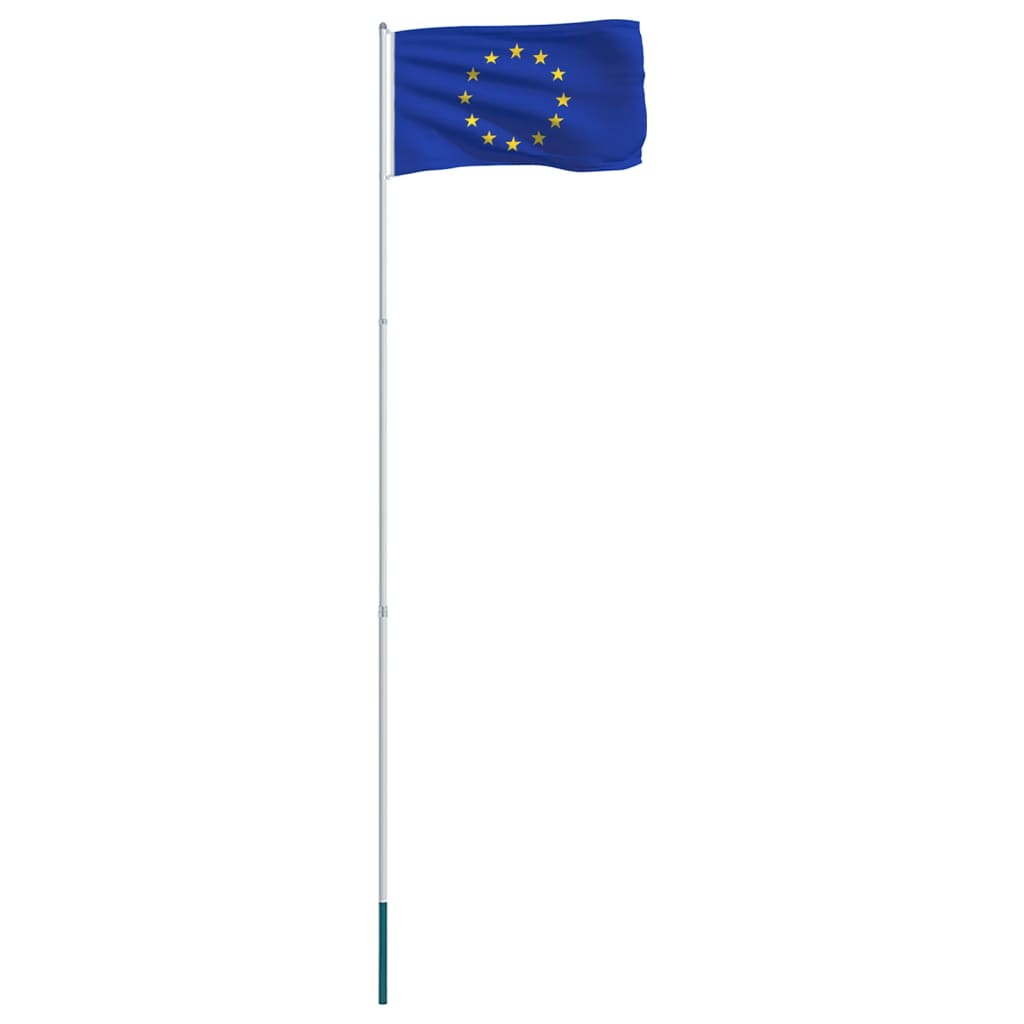 vidaXL Euroopan lippu ja tanko alumiini 4 m