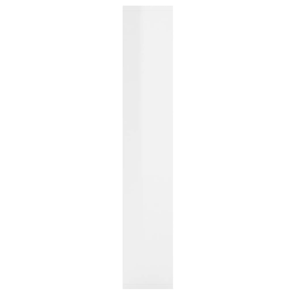 vidaXL Seinähylly korkeakiilto valkoinen 36x16x90 cm lastulevy