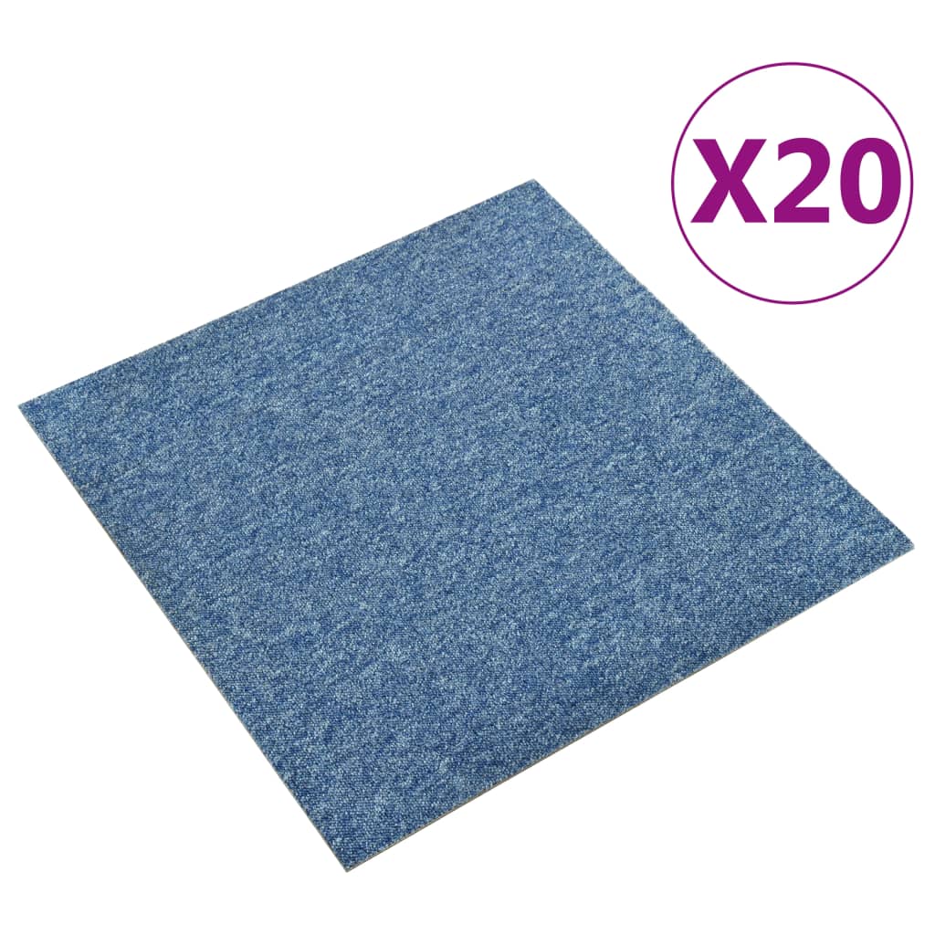vidaXL Tekstiililaatta 20 kpl 5 m² 50x50 cm sininen