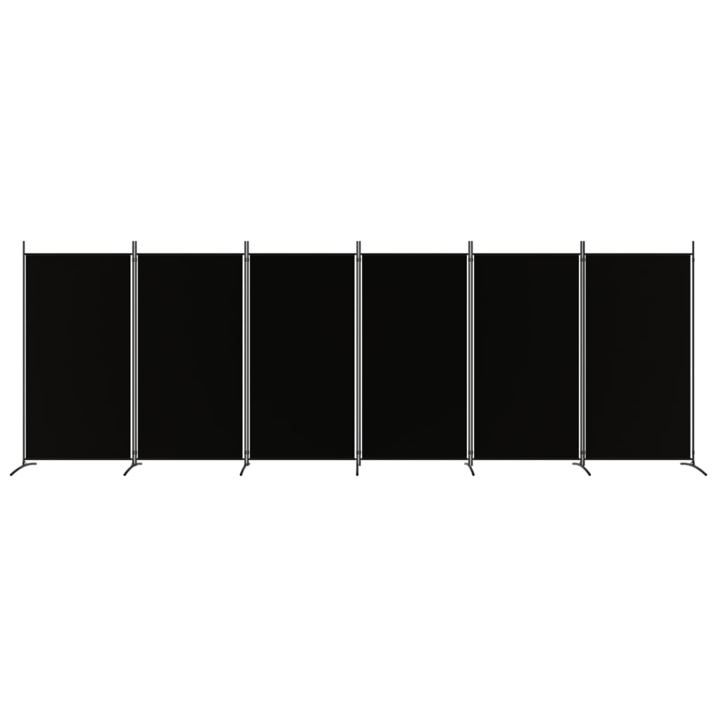 vidaXL 6-paneelinen Tilanjakaja musta 520x180 cm kangas
