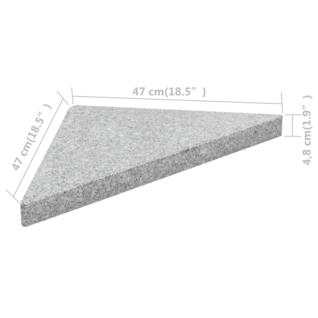 vidaXL Päivänvarjon aluspainot 4 kpl graniitti 60 kg kolmio harmaa