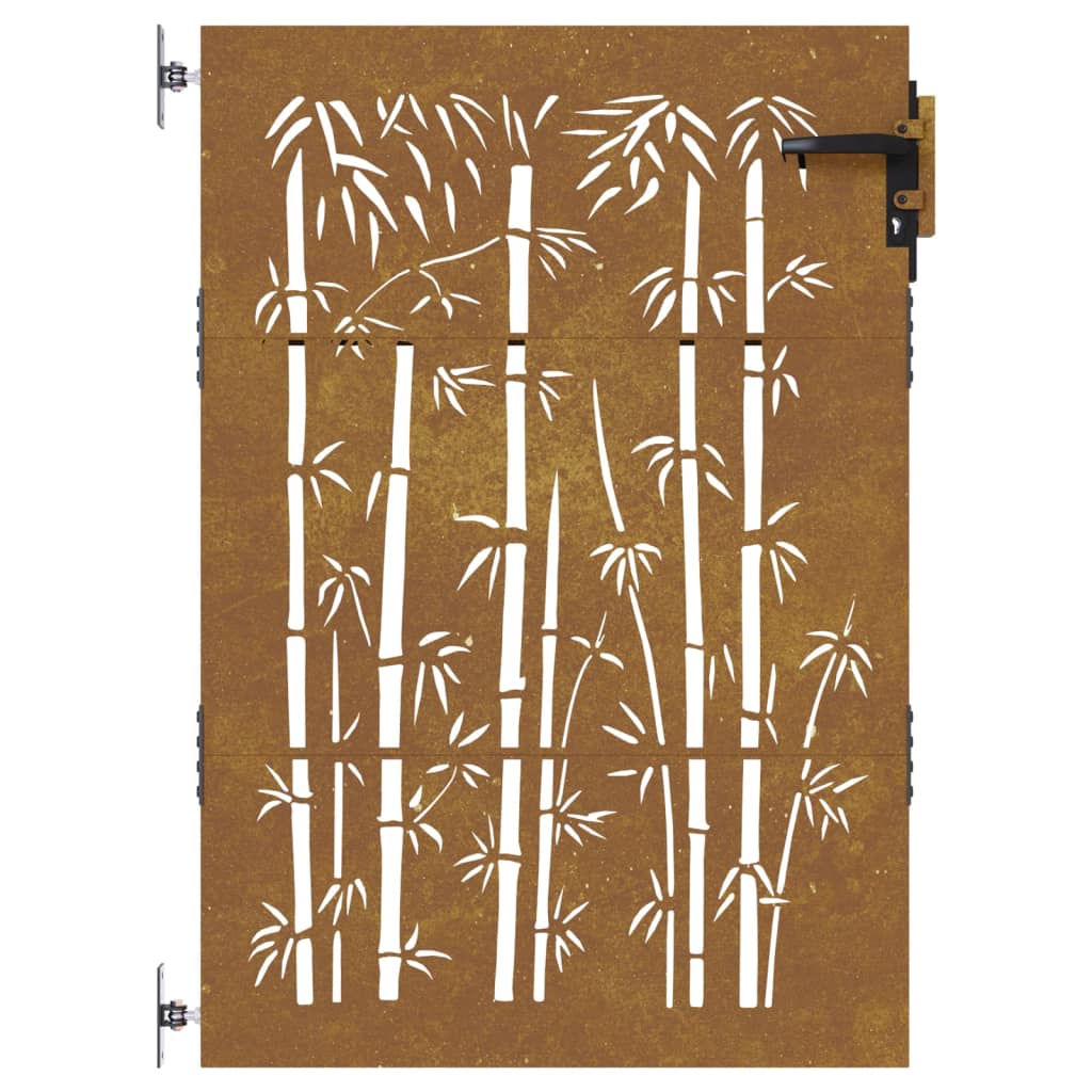 vidaXL Puutarhaportti 85x150 cm corten teräs bambukuvio