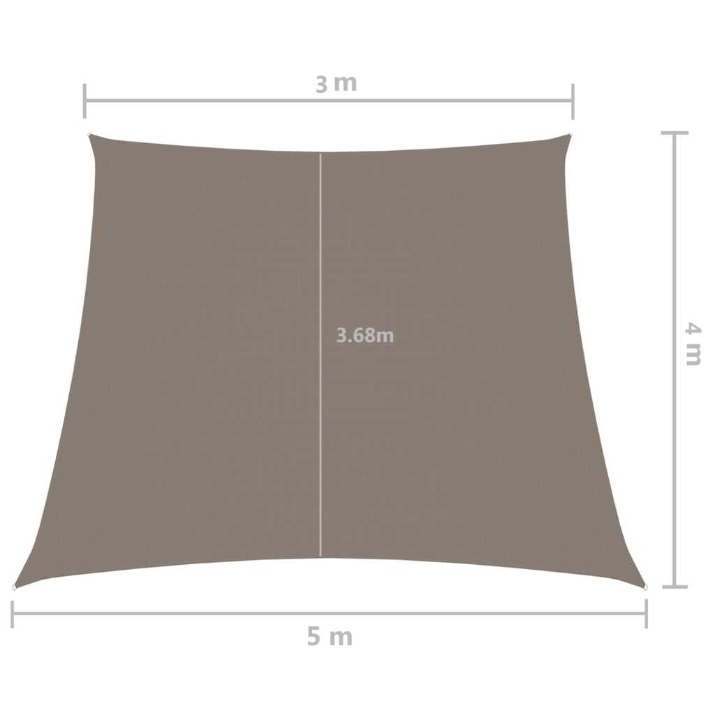 vidaXL Aurinkopurje Oxford-kangas puolisuunnikas 3/5x4 m taupe