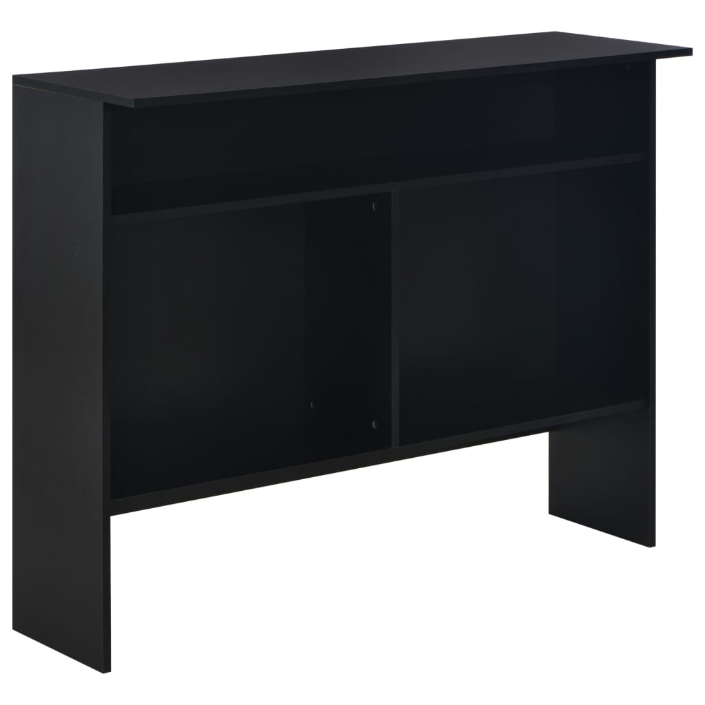 vidaXL Baaripöytä kahdella pöytätasolla musta 130x40x120 cm