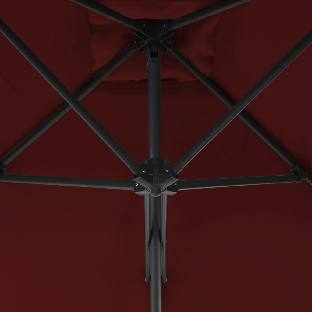 vidaXL Aurinkovarjo terästangolla viininpunainen 300x230 cm