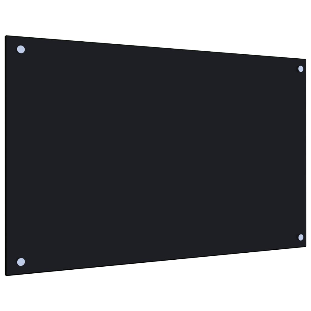 vidaXL Keittiön roiskesuoja musta 80x50 cm karkaistu lasi