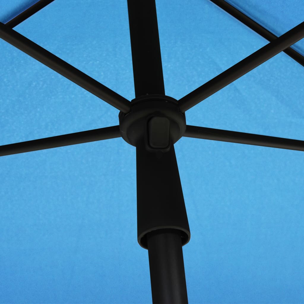 vidaXL Puutarhan aurinkovarjo tangolla 210x140 cm taivaansininen