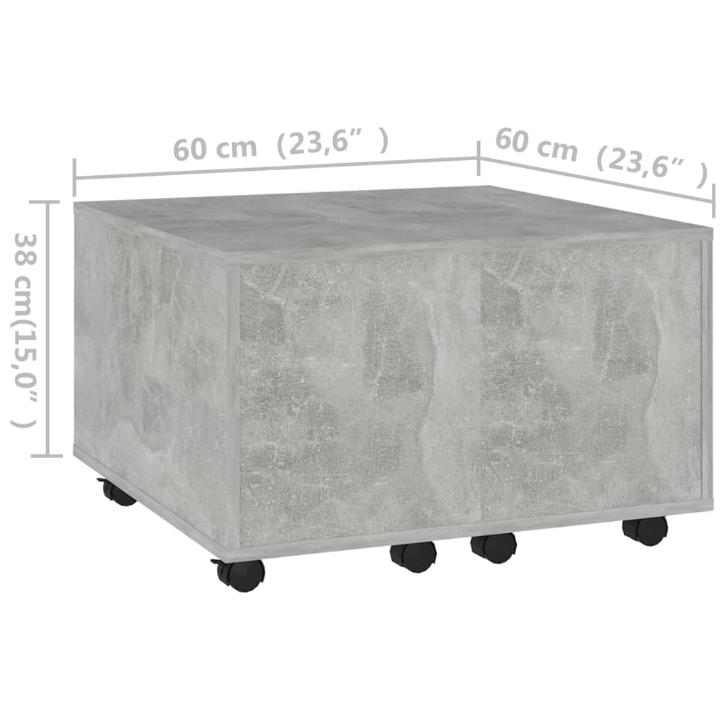 vidaXL Sohvapöytä betoninharmaa 60x60x38 cm lastulevy