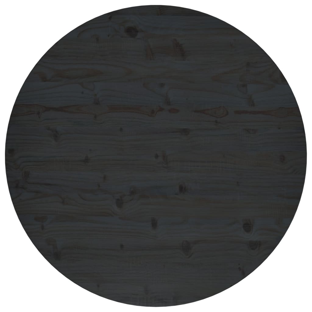 vidaXL Pöytälevy musta Ø90x2,5 cm täysi mänty
