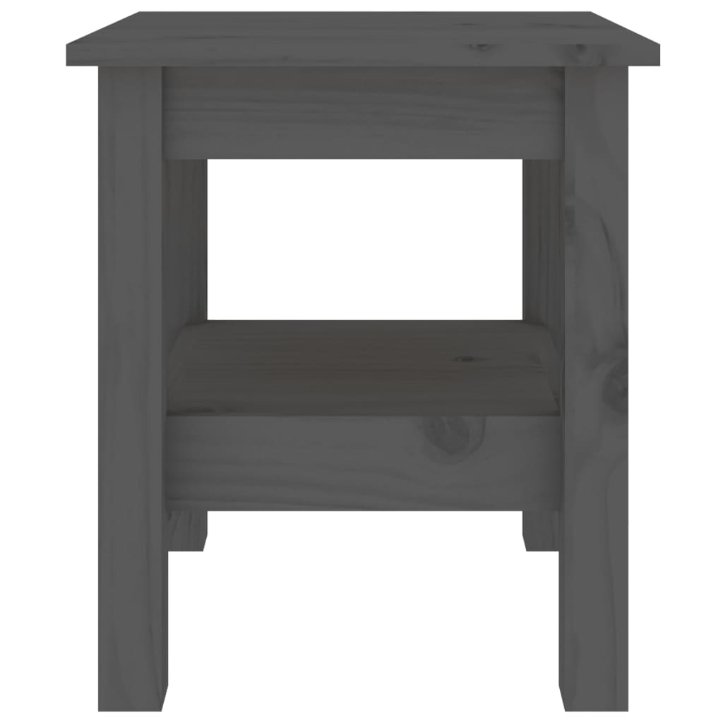 vidaXL Sohvapöytä harmaa 35x35x40 cm täysi mänty