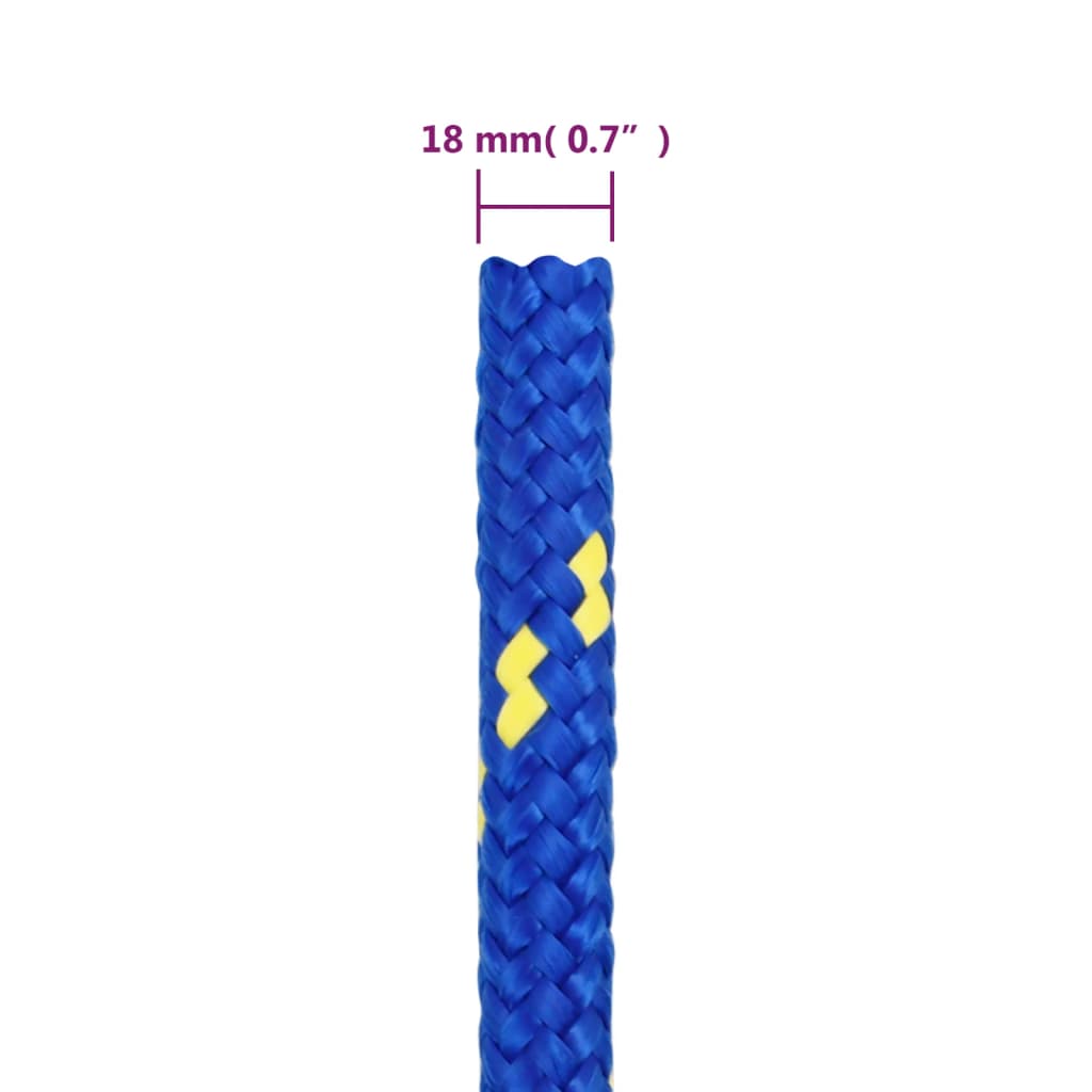 vidaXL Veneköysi sininen 18 mm 100 m polypropeeni