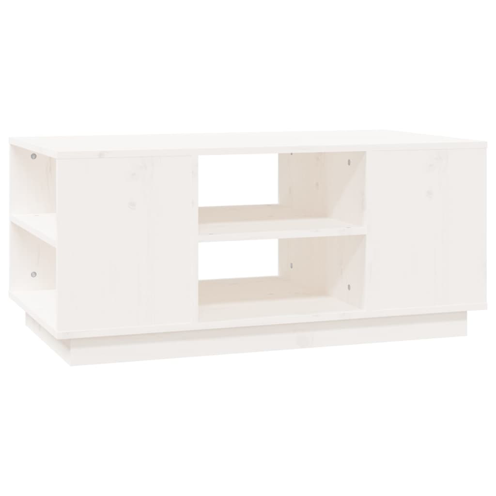 vidaXL Sohvapöytä valkoinen 90x49x40,5 cm täysi mänty