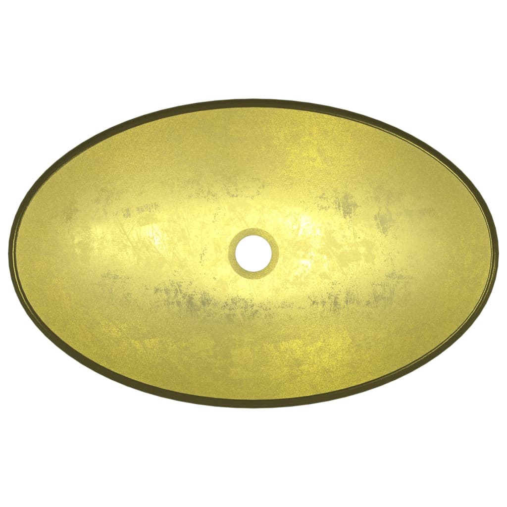 vidaXL Pesuallas karkaistu lasi 54,5x35x15,5 cm kulta