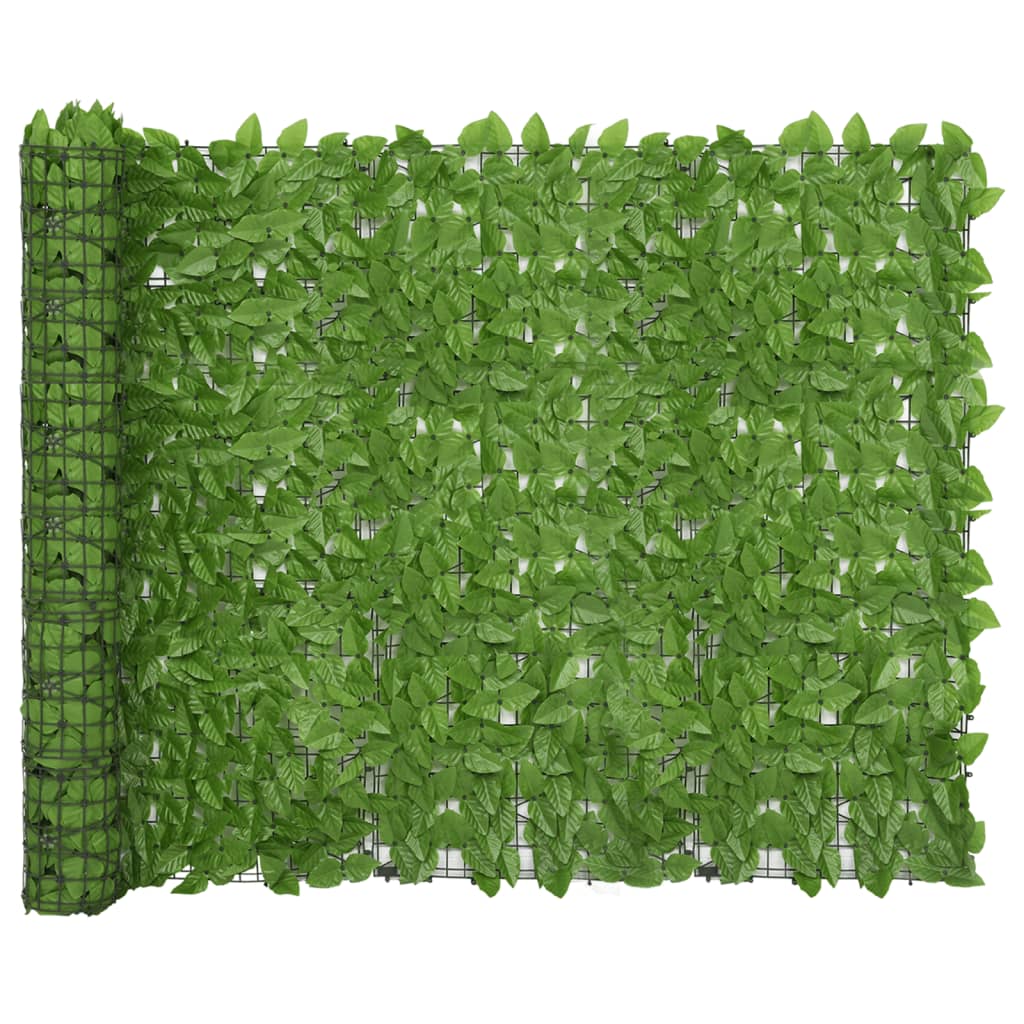vidaXL Parvekkeen näköeste vihreillä lehdillä 300x150 cm