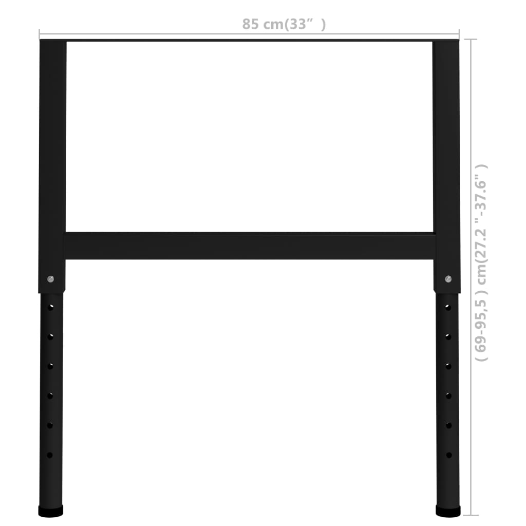vidaXL Säädettävät työpöydän rungot 2kpl metalli 85x(69-95,5) cm musta