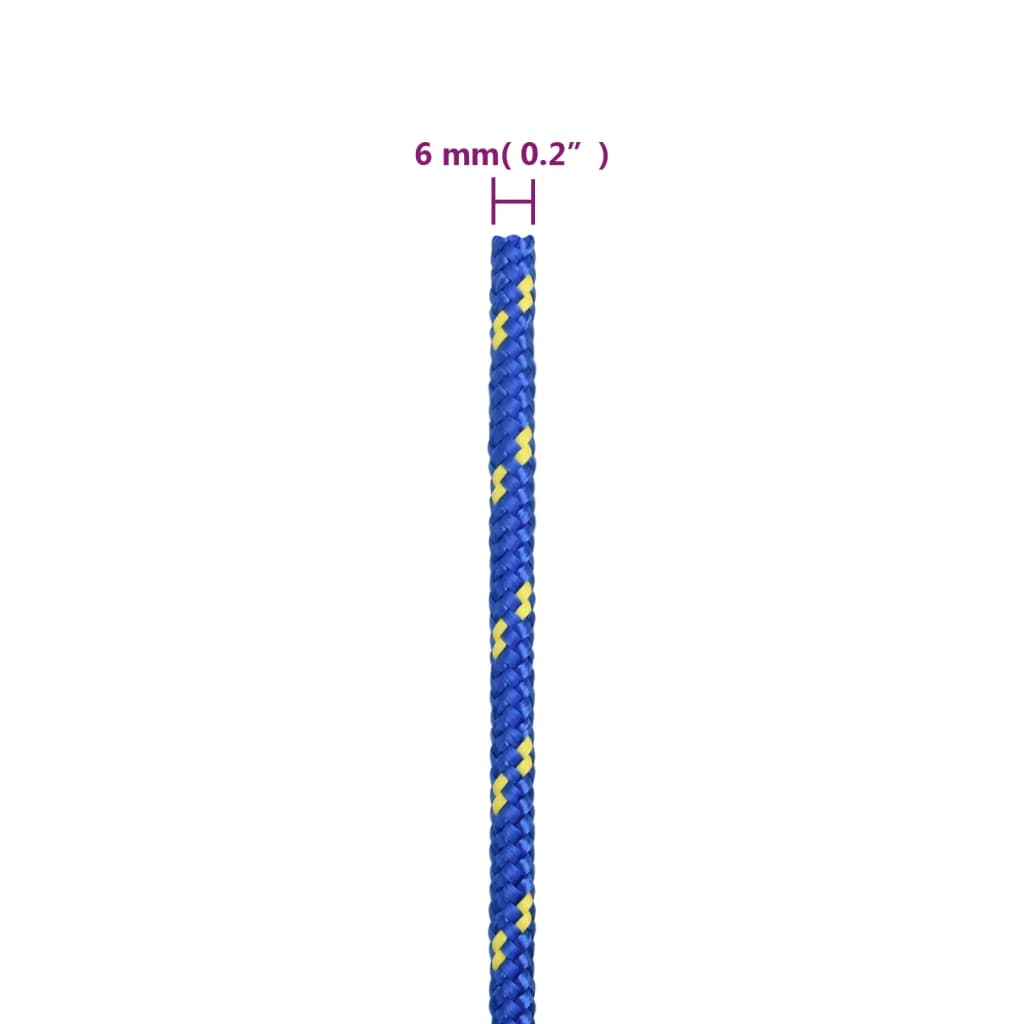vidaXL Veneköysi sininen 6 mm 250 m polypropeeni