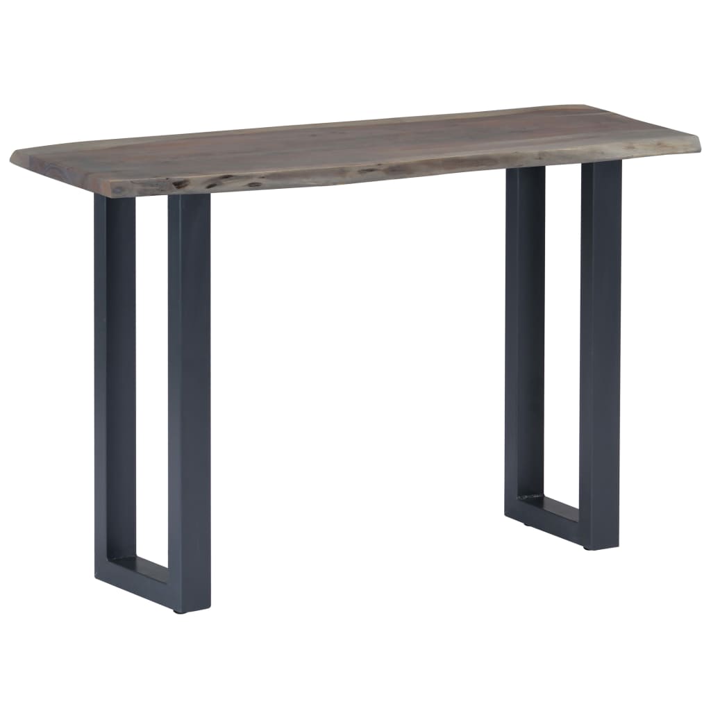 vidaXL Konsolipöytä harmaa 115x35x76 cm akaasiapuu ja rauta