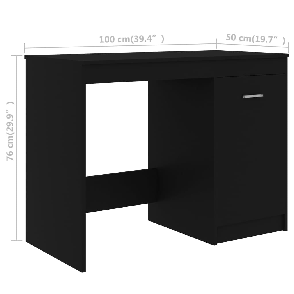 vidaXL Työpöytä musta 140x50x76 cm lastulevy