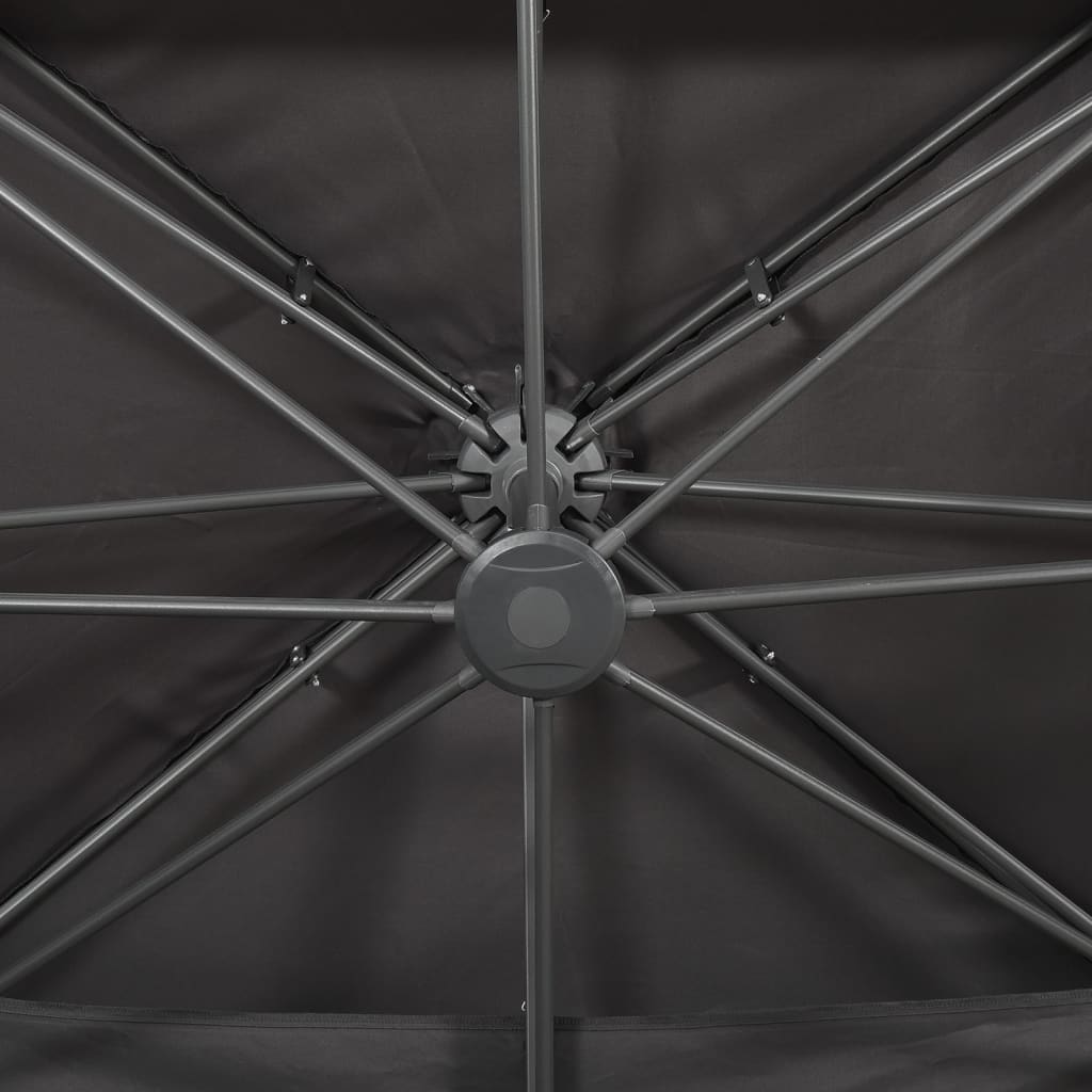 vidaXL Riippuva aurinkovarjo tuplakatolla antrasiitti 400x300 cm
