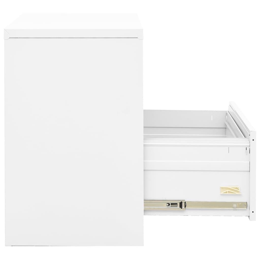 vidaXL Arkistokaappi valkoinen 90x46x72,5 cm teräs