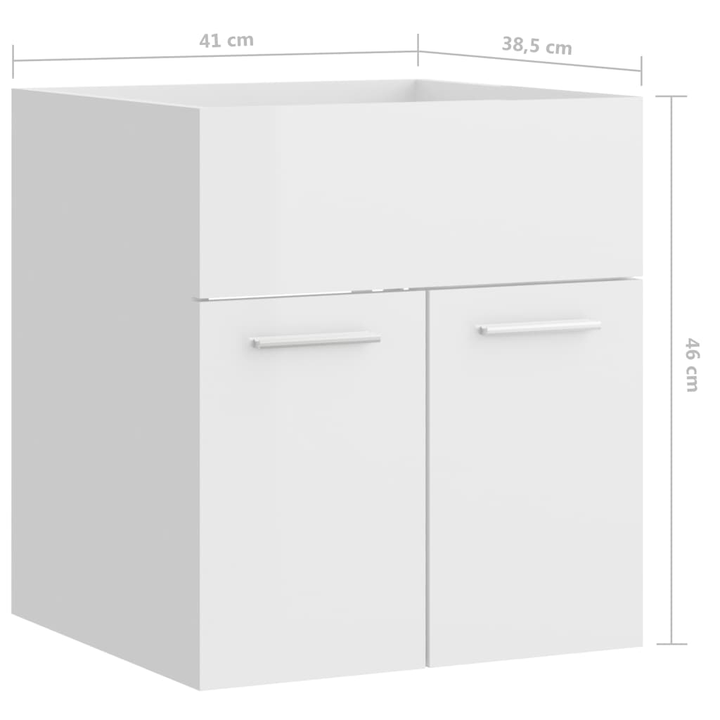 vidaXL 2-osainen kylpyhuoneen kalustesarja korkeak valkoinen lastulevy