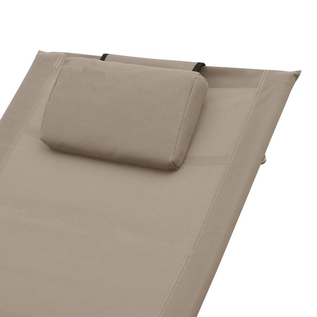 vidaXL Aurinkotuoli tyynyllä taupe textilene