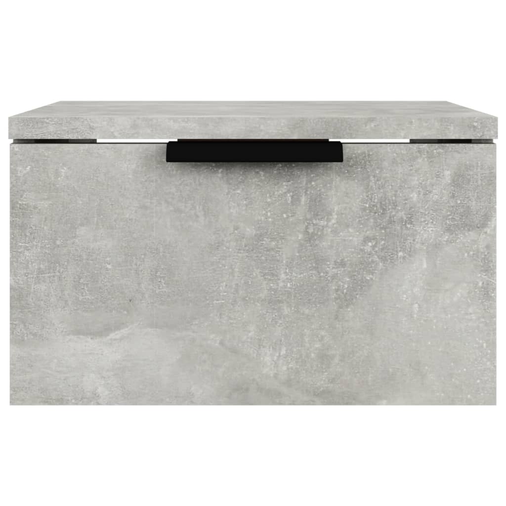 vidaXL Seinäkiinnitettävä yöpöytä betoninharmaa 34x30x20 cm