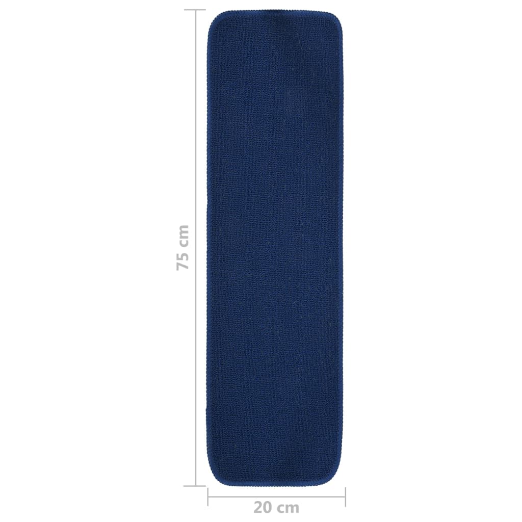 vidaXL Liukumattomat porrasmatot 15 kpl 75x20 cm sininen suorakaide