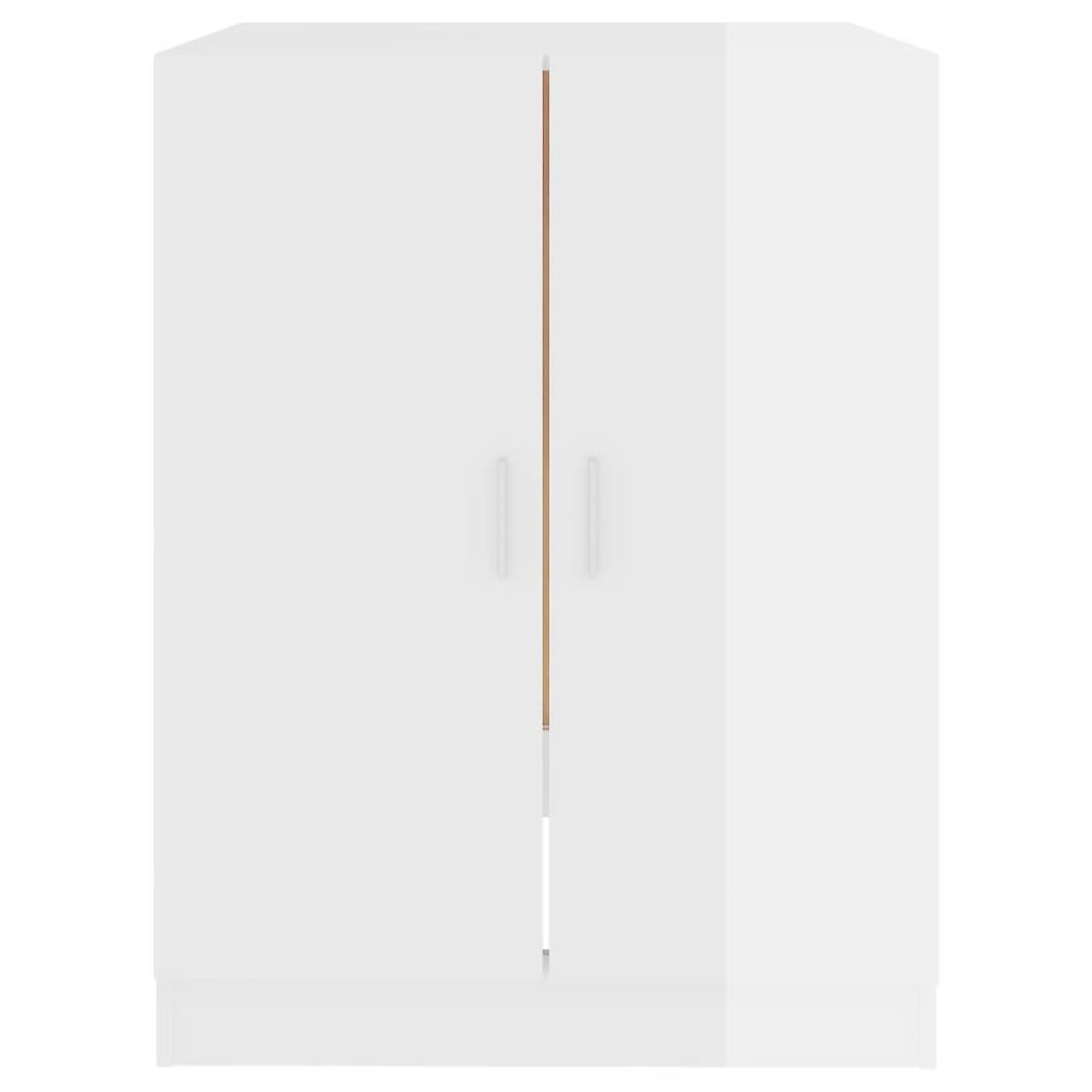 vidaXL Pesukonekaappi korkeakiilto valkoinen 71x71,5x91,5 cm