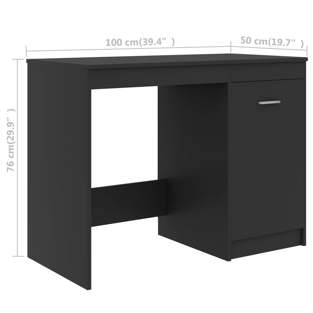 vidaXL Työpöytä harmaa 140x50x76 cm lastulevy