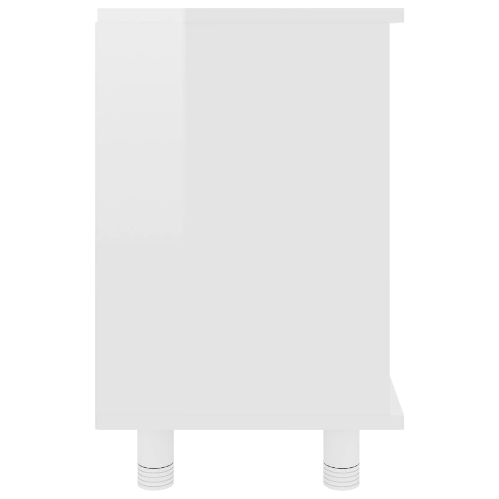 vidaXL Kylpyhuonekaappi korkeakiilto valkoinen 60x32x53,5 cm lastulevy
