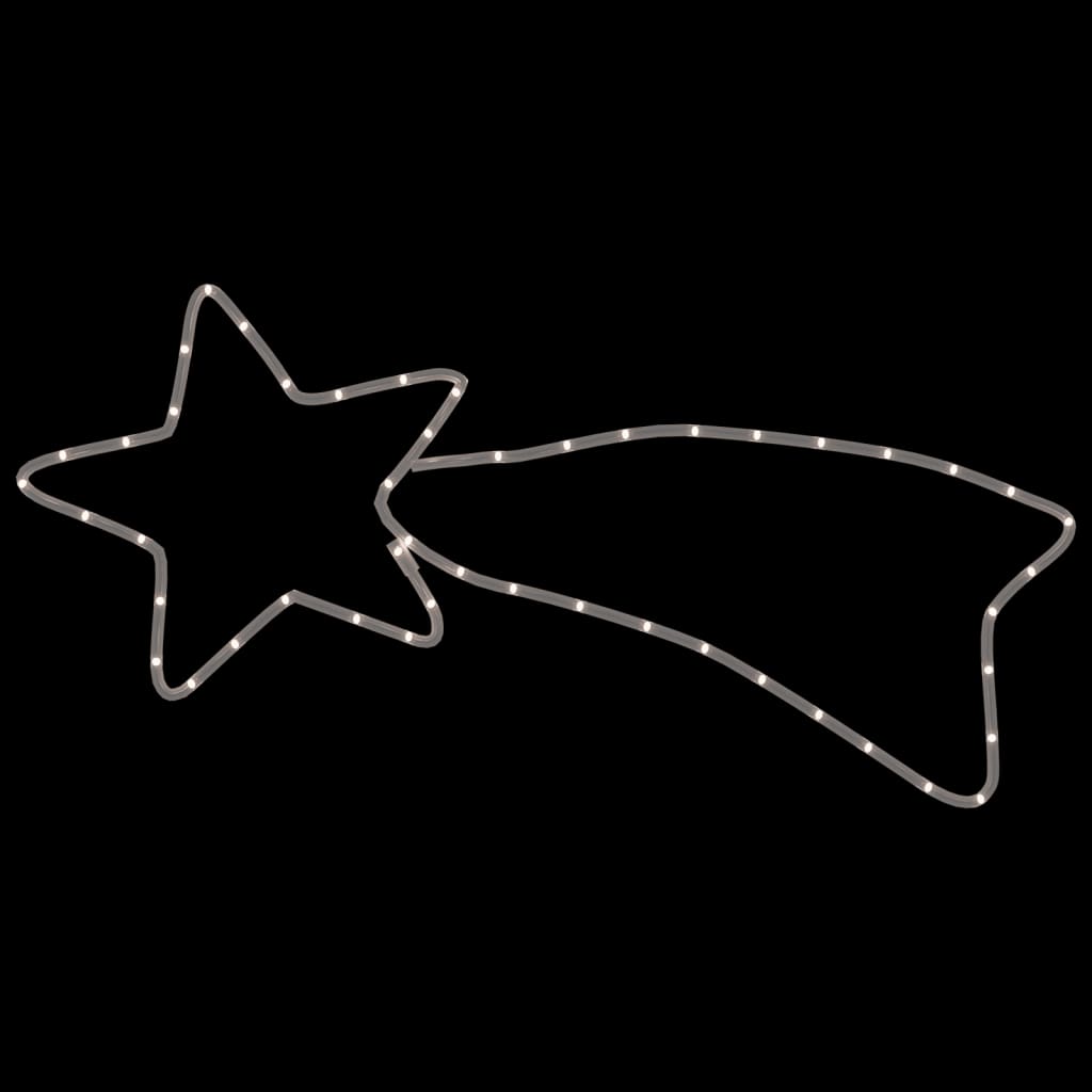 vidaXL Komeetta joulukoriste 48 lämpimän valkoista LED-valoa 65x28 cm