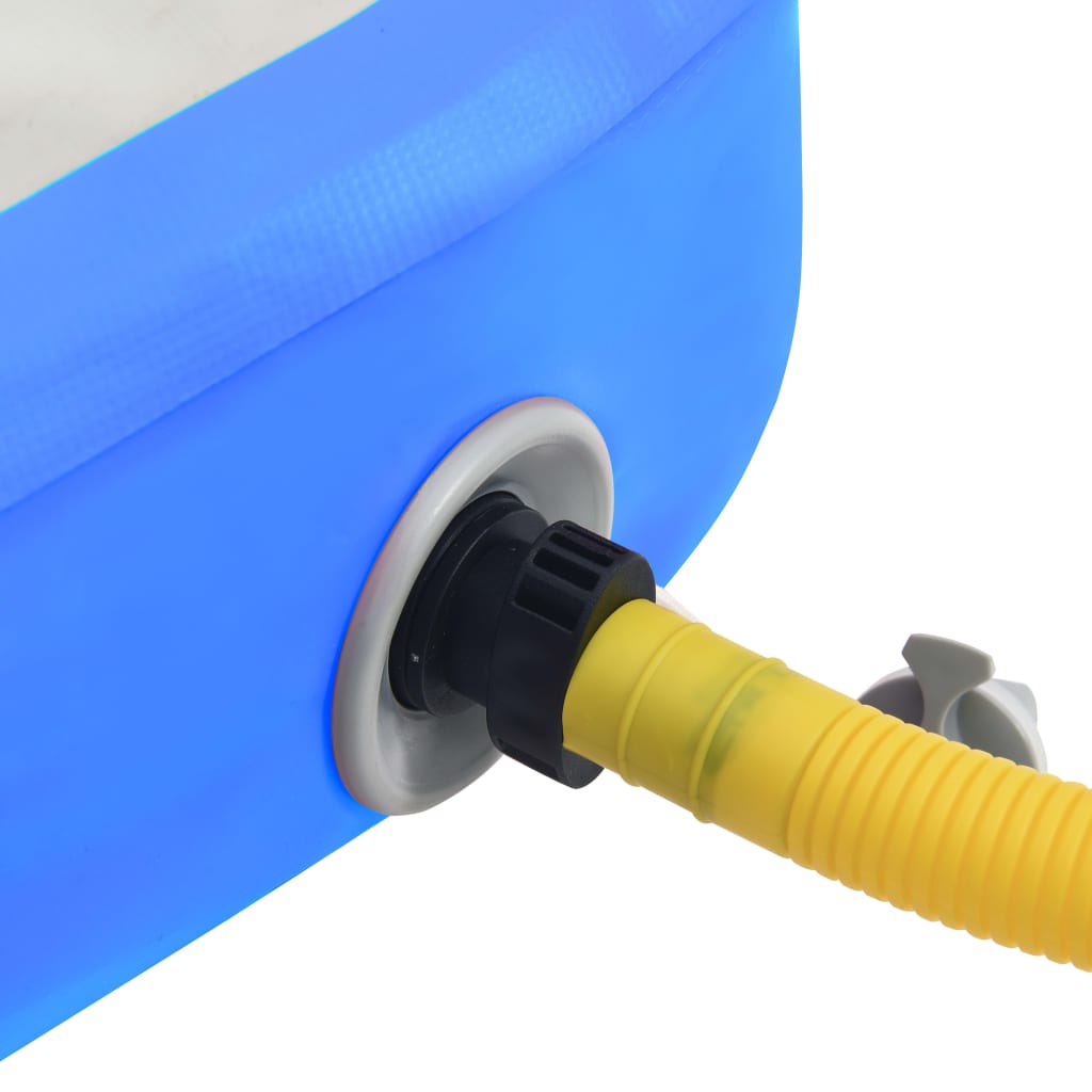 vidaXL Täytettävä voimistelumatto pumpulla 400x100x15 cm PVC sininen